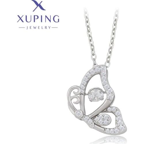 Xuping Fashionable Jewelry Butterfly Shaped Pendant Necklace For Girl Gift N020300