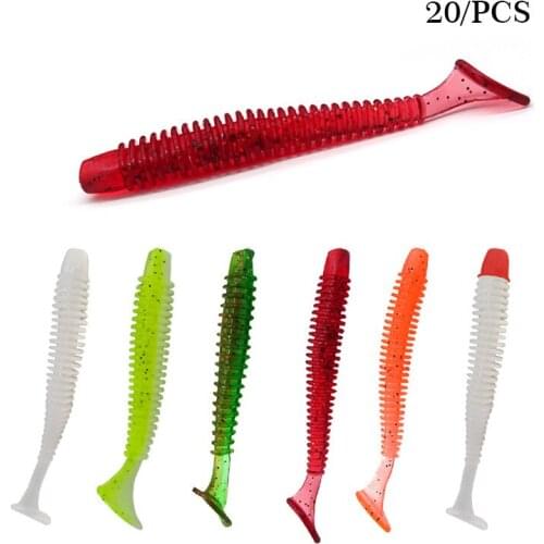 New Thread T-tail Soft Bait Fresh Water T-tail Fish Luya Soft Lead Head Hook Long Shot Perch Mandarin Fish Fake Bait Soft Lure