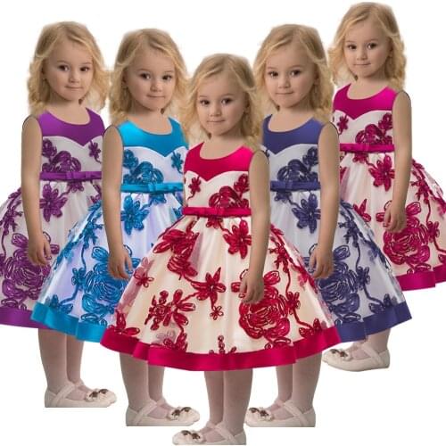 2020 new fashion childrens clothing Childrens dress girls princess dress color matching performance clothes