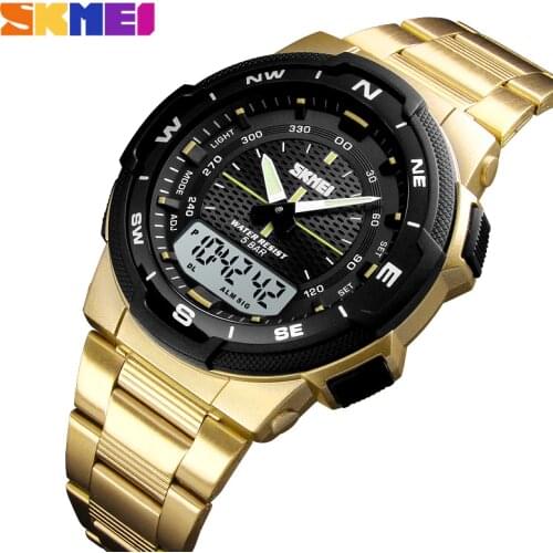 New SKMEI Men Watch Business Quartz Men Wristwatch Clock Stainless Steel Mens Watches Top Brand Luxury Waterproof Sports Watches
