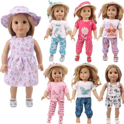 Doll Clothes Casual Daily Wear For 18 Inch American Doll Gril & 43 Cm Born Baby,Our Generation,Gifts For Girls Doll Accessories