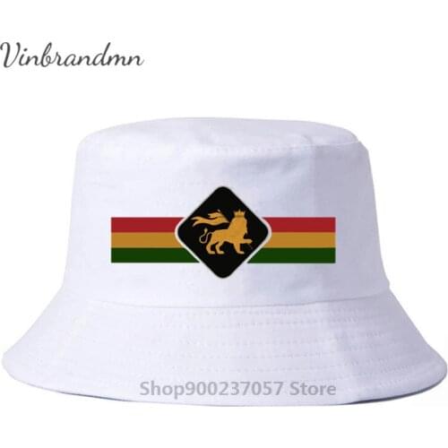 Vintage Rasta Lion Session Retro Rastafari Lion Bucket Cap Jamaica Judah Lion King Gorros Fishing Fisherman Hat
