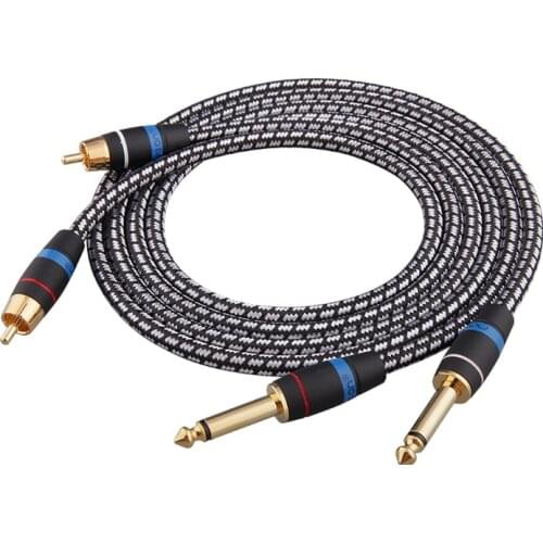 Move on M100 6.35 to RCA double lotus 6.5 two core DJ mixer audio signal speaker cable