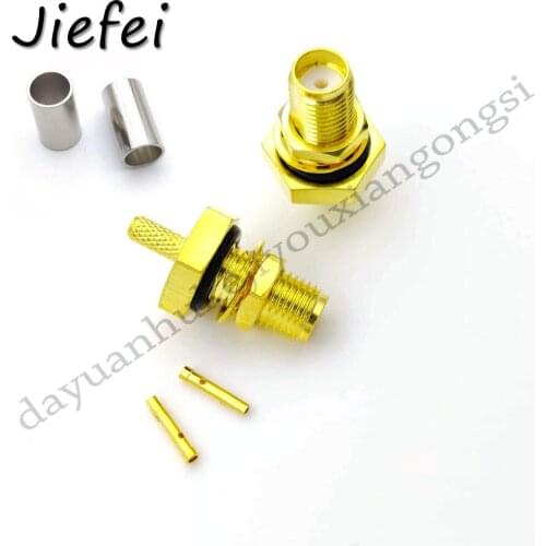 20-200pcs SMA Female Nut Bulkhead Crimp RG179 RG174 RG316 LMR100 RF Connector