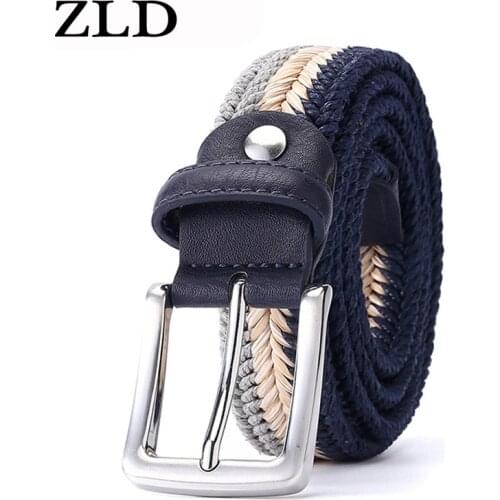 ZLD Genuine Fashion Pin buckle Weave mens leather belt High Quality casual Trend luxury designer All-match clothing with belt