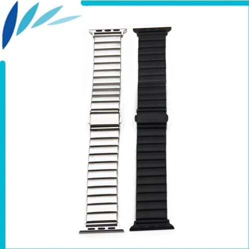 Stainless Steel Watchband for iWatch Apple Watch / Sport / Edittion 38mm 42mm Strap Band Loop Wrist Belt Bracelet Black Silver