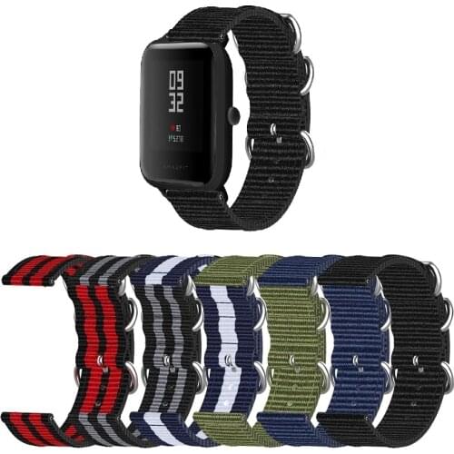 Nylon Watchband Wrist Band Strap for Xiaomi Huami Amazfit Bip Lite Youth/GTR 42mm/GTS Smart Watch 20mm Wristband Bracelet Correa
