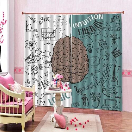 Music Guitar Curtains Music character piano keyboard Window Curtains For Living room bedroom Blackout Print Equation pattern Dra