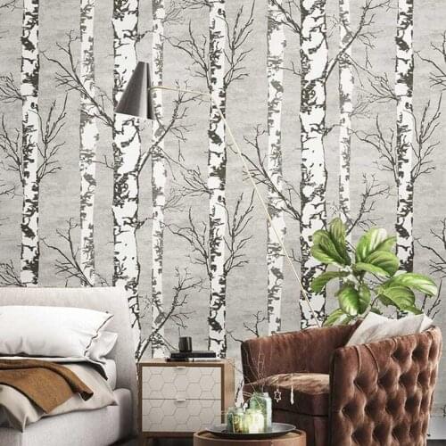 Nordic Non-woven Birch Trees Wallpaper for Decor The Walls Refurbished Furniture Eco-friendly Wallpaper Stickers Background Wall