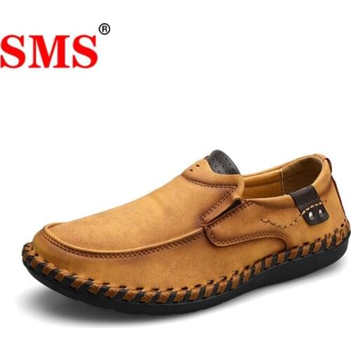 SMS Men Casual Shoes Loafers Sneakers Men Fashion Walking Shoes Leather Comfortable Loafers Casual Shoes Zapatos De Hombre