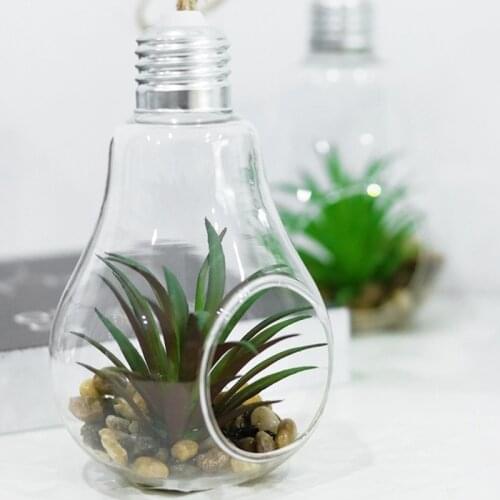 Glass Hanging Planter, Light Bulb Shaped Hanging Air Plant Holders, Flower Pots Plant Containers Terrarium Hanging Glas