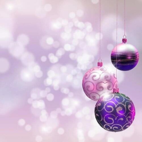 Light purple white spot photo backdrops with christmas ball photography background for custom made wedding/ newborn photo props