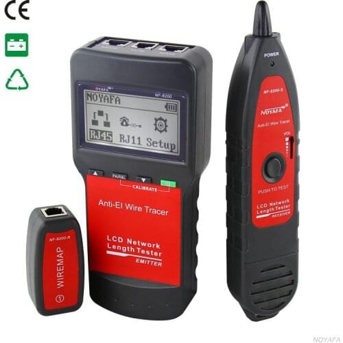 NOYAFA NF-8200 LCD Display Network LAN Cable Tester Cable Continuity Tester inspection Wire Tracker Length tester