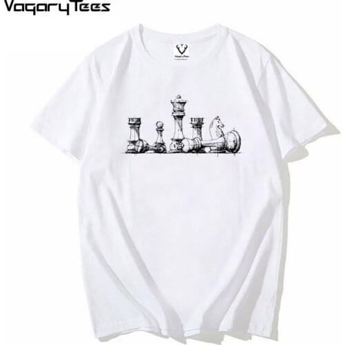 Summer Men Fashion The Master Print Short Sleeve Popular Hand Drawing Chess Design Tops Novelty unisex streetwear