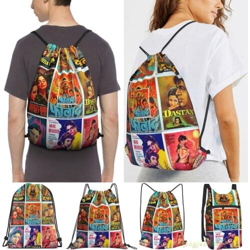 Vintage Bollywood Pattern Men Outdoor Travel Gym Bag Waterproof Drawstring Backpack Women Fitness Swimming Bag