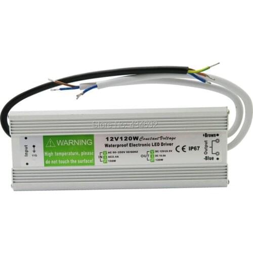 Brand New 12V 10A IP67 Waterproof Electronic Constant Voltage 120W High Power LED driver Lighting Transformers Power Supply