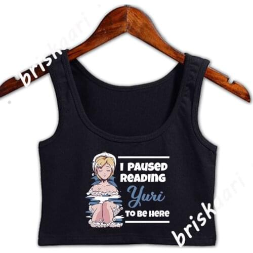 Yuri Manga Anime Gifts For Lewd Hentai Fans Crop Top Women Pattern Interesting Slim Tops Building Designing Vest