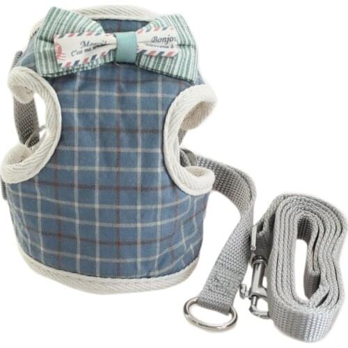Small Cat Dog Vest Harness Plaid Cloth Lead Halter Chest Strap For Dogs Cats 6044029 Pet Puppy Supplies S M L