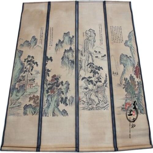 Painting Murals Antique Calligraphy Calligraphy Framed The Living Room Feng Shui Four Screen Painting For Ten Years