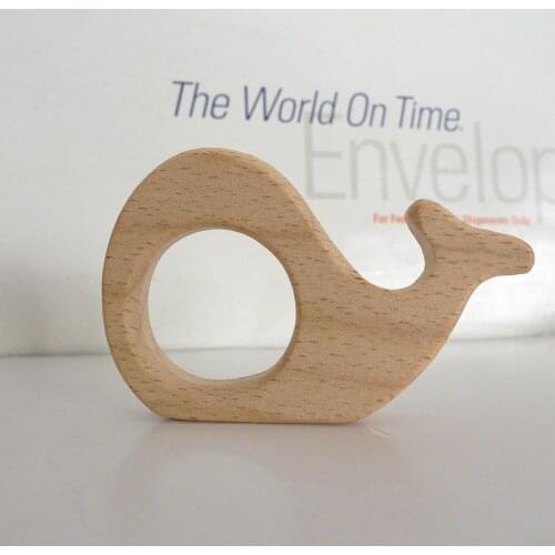 10PCS WHALE Handmade Natural Newborn Beech Wooden Teether Toys