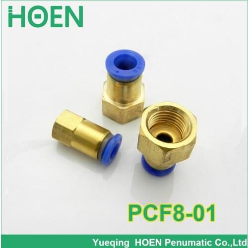 100 pcs PCF 8-01 8mm PU tube to 1/8" female straight one touch push in quick fitting PCF8-01