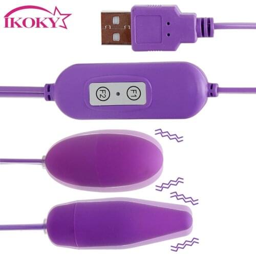 IKOKY 12 Frequency USB Vibrators Dildo realistic Sex toys for women female Multispeed Adult Product 2 Shapes Vibrating Eggs