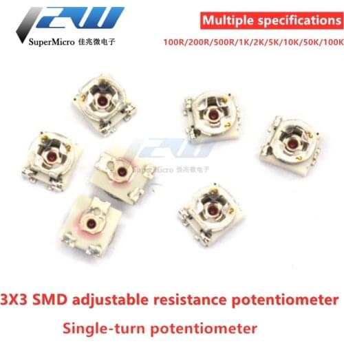 20Pcs 3*3 Trimmer Resistance Potentiometer Trimpot SMD 3X3 Adjustable Resistance Variable 100, 500 1K 2K 5K 10K 20K 50K 100K 1M