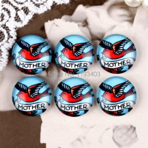 40PCS 12mm)/Round12mm 20mm 25mm 30mm Glass Cabochon DIY For jewelry finding Cameo Setting ,Dome Flat Back Beads-Birds-123-4