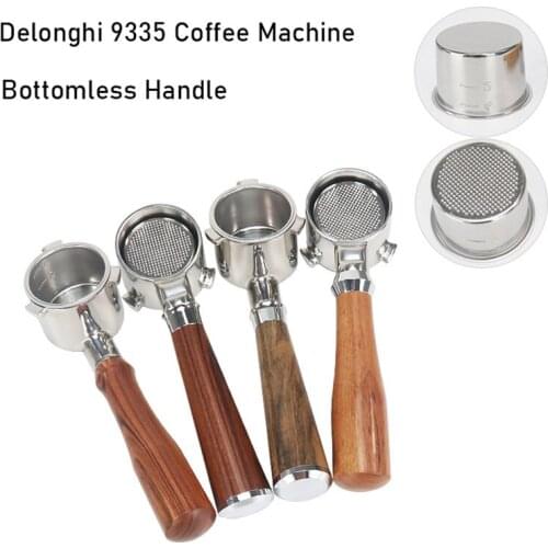 51mm Bottomless Portafilter Delonghi 9335 Filter Coffee Handle Stainless Steel Replacement Filter Basket Coffee Accessories