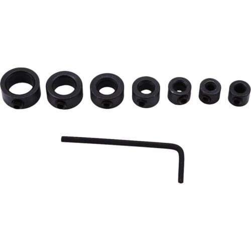 7Pcs/8Pcs Drill Bit Depth Stop Collar Ring Woodworking Drill Locator Spacing Ring Wood Drill Bit Hole Hex Wrench