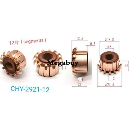 8x18.8x13.5mm 12p Copper Bars Alternator Electric Motor Commutator Copper Commutator Armature Commutator 2921
