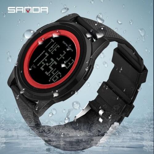 SANDA Digital Watch Women Mens Luxury Count Down Stopwatch Watches Man Sport Electronic Led Light Wristwatches Girl Special Gift