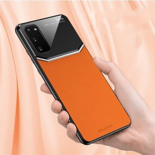 Glass PU Leather Case For Samsung note 10 plus note 9 Samsung s20 s10 s9 Plus Case Tempered Glass Silicon Protective Cover Cases