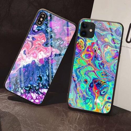 Color art abstract Phone Case Tempered Glass For iPhone 12 Pro Max Mini 11 Pro XR XS MAX 8 X 7 6S 6 Plus SE 2020 case