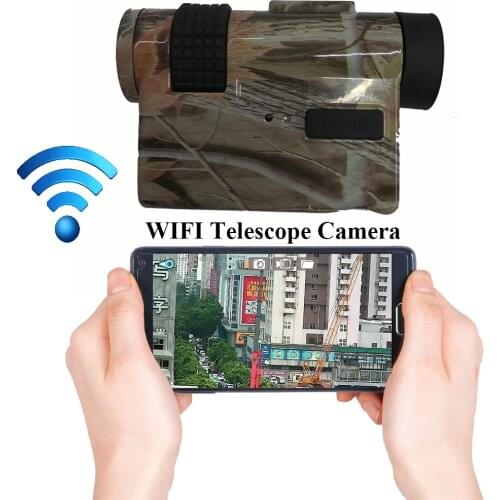 720P WIFI HD Digital Telescope Camera with 10X25 Monoculars & Max 32Gb TF Card for Video Recording Free APP Remote Monitoring