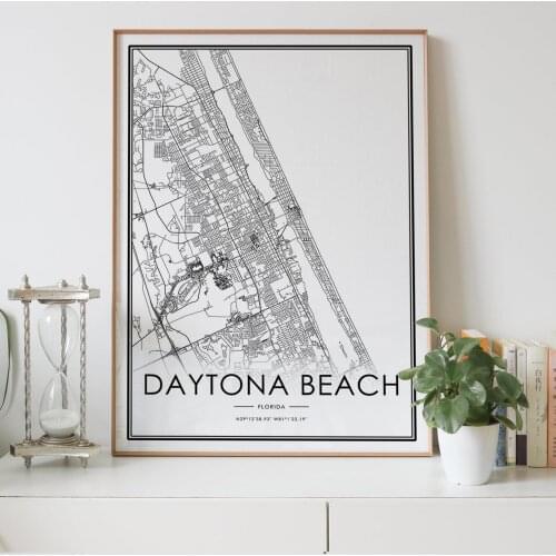 DAYTONA BEACH Florida FL usa city map Nordic Living Room Decoration Canvas Poster Modern Home Decor Art Print Painting