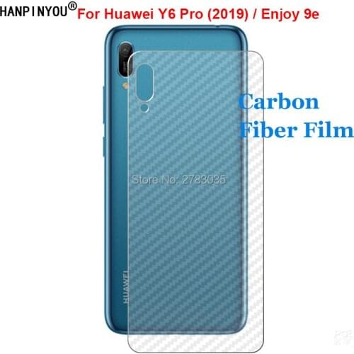For Huawei Y6 Pro (2019) / Enjoy 9e 6.09" 3D Anti-fingerprint Carbon Fiber Back Film Rear Screen Protector (Not Tempered Glass)