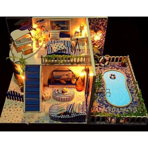 Diy Hut Cottage Villa Wooden Handmade Assembly Model Small House Toys Hobbies Creative Mini Girl Birthday Gift Baby House