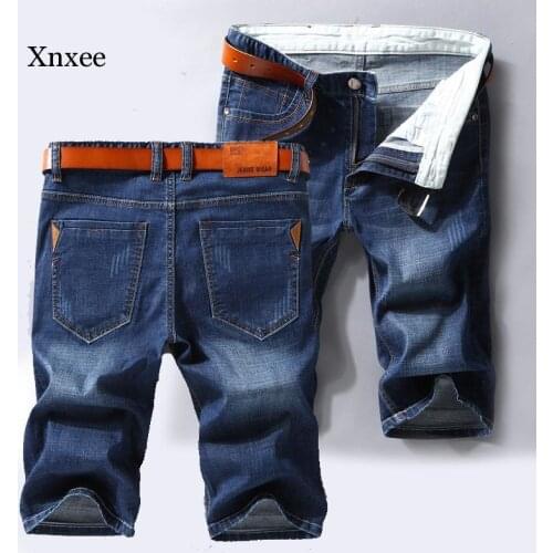 2021 New Denim Shorts Summer Mens Straight Loose Thin Half Pants Fashion Retro Stretch Mens High Street Daily Leggings Clothes