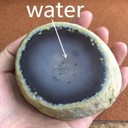 70-90mm Rough Natural Rare Water Bile Agate Crystal Stone Healing With Water Trapped Inside Moving Original stone