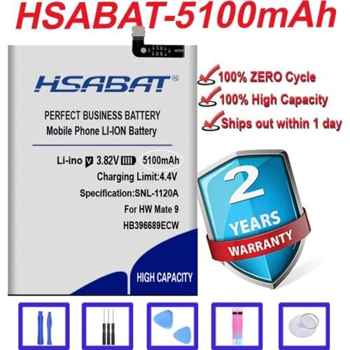 HSABAT 5100mAh Original Mobile Phone Replacement Battery HB396689ECW for Huawei Mate 9 Y7 Prime Mate9 Pro Honor 8C Y9 2018