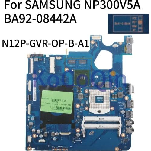 KoCoQin Laptop motherboard For SAMSUNG NP300V5A 300V5A HM65 Mainboard BA41-01664A BA92-08442A N12P-GVR-OP-B-A1 HM65
