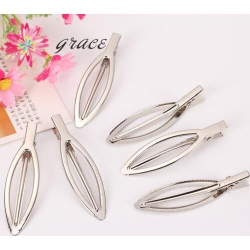 10pc/lot New Design Metal Iron Alligator Hair Clips With Teeth Diy Findings Handmade Korean Luck Crocodile Oval Shape Barrettes