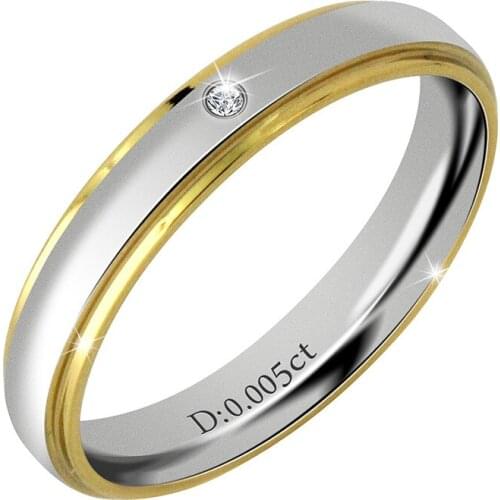 Mling 4mm Titanium Steel Rings for Women Men Gold Silver Couple Ring Diamonds Wedding Band Engagement Ring Forever Lover Jewelry