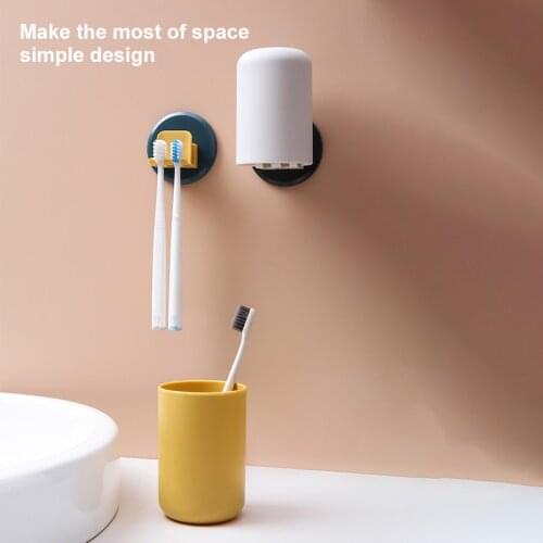 1pcs Wall Mount Toothbrush Storage Rack Toilet Holder Box Toothpaste Organizer Cup Set For Bathroom Kitchen Home Accessories