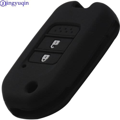 Jingyuqin New Flip Remote Car Key Fob Silicone Case Cover Protector For Honda CRV New Accord 2 Buttons Car Styling Accessories