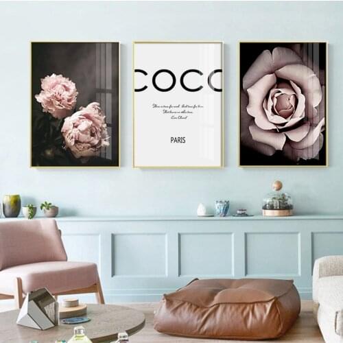 3 Pieces Pink Flower Woman Poster Painting Nordic Wall Art Modern Fashion Wall Pictures For Living Room Home Decor Paintings