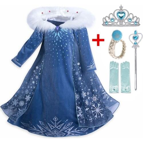 Christmas Girls Dress Up Halloween Princess Costume Kids Cosplay Dresses For Girls Winter Dress Fancy Snow Vestido Children Robe