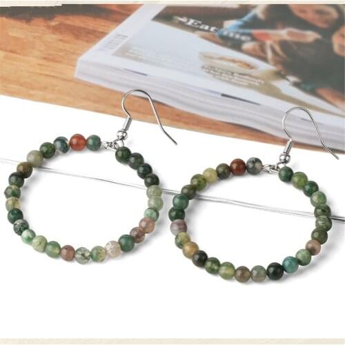 New 6Pair/Lot Round Bead New Mini Beaded Amethystss Earrings with Trendy Versatile Earrings for Ladies Mixed Clr