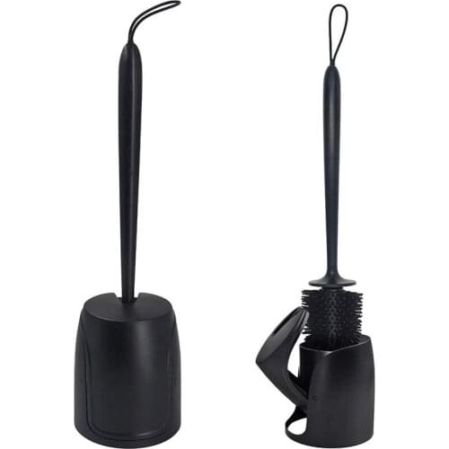 Toilet Brush with Holder, Silicone Brush Toilet Brush Cleaner for Bathroom Cleaning Supplies CNIM Hot